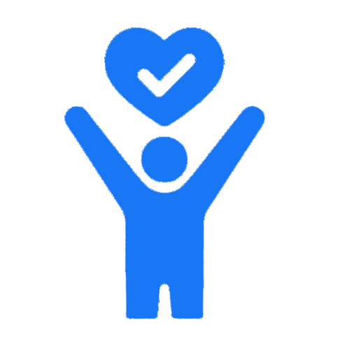 Blue icon of a pregnant person holding their belly with the letter M in the background representing maternity care; the tone is caring and supportive